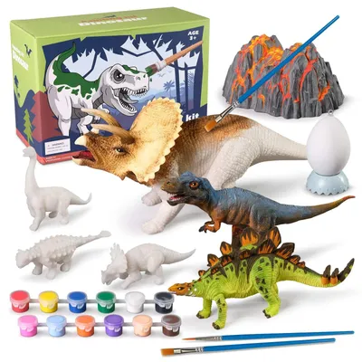 Zdjęcie produktu dla Zestaw do malowania 3D z motywem dinozaurów dla dzieci w wieku 3–15 lat. Zestaw do rysowania i rękodzieła z motywem dinozaurów. Kreatywne prezenty z motywem dinozaurów