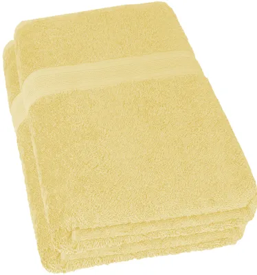 Produktbild von Frottier SAUNATÜCHER 2er Pack 80x200cm, 100% Baumwolle, Gelb