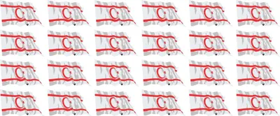 Produktbild von Mini Aufkleber Set - Pack wehend - 33x20mm - selbstklebender Sticker - Nordzypern - Flagge / Banner / Standarte fürs Auto, Büro, zu Hause und die Schule - 24 Stück