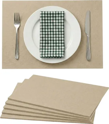 Produktbild von Filz Platzsets 45x30cm, Platzdeckchen abwaschbar, Tischuntersetzer Filzmatten 6er Set (beige)