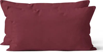 Produktbild von 2 er Set Mikrofaser UNI Kissenhüllen Kissenbezüge Kopfkissenbezug 40x80 cm, Bordeaux
