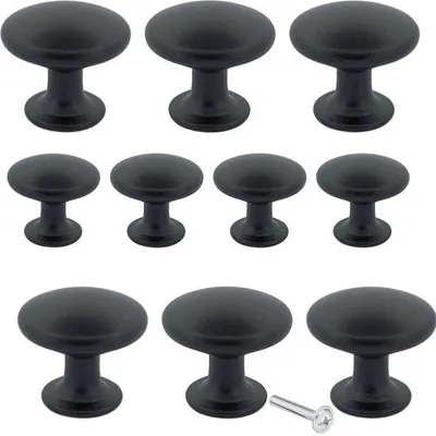 Productafbeelding van By MJM Macon meubelknop zwart Ø 27mm - 10 stuks