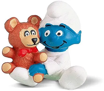 Produktbild von schleich Babyschlumpf Mit Teddy, 3 Jahr(e), The Smurfs, Blau, Weiß, Kunststoff