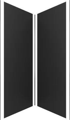 Image de Pack de 2 Panneaux Muraux Aluminium NOIR 90+90x210 cm avec Profilés ANODISE BRILLANT - WALL'IT