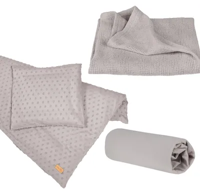 Immagine prodotto di set regalo roba'Lil Planet' grigio argento, biancheria da letto biologica, lenzuolo e coperta per bambini, GOTS