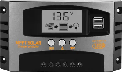 Produktbild von 40A MPPT Solarladeregler 12V/24V Solarpanel Regler mit LCD Display Dual USB Port