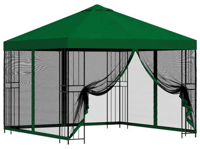 Obrázok produktu pre vidaXL Záhradný altánok s bočnými stenami 3 x 3 m, zelený