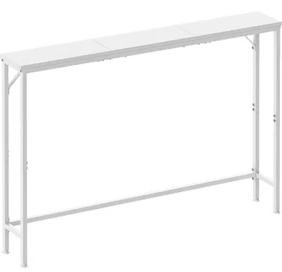 Image de Console étroite de 120 cm, table d'entrée, blanche, à placer derrière une table basse