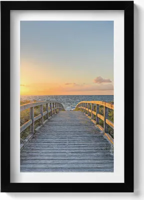 Produktbild von Strandurlaub in Deutschland– Wandbild mit Rahmen – Gerahmtes Bild  – Wanddekoration – 20x30 cm – Schwarz