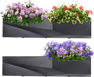 Produktbild von Niceey Blumenkasten, Vertikaler Garten, Set mit 2 Pflanzkästen mit Bewässerungssystem, Schwarz, Platzsparende Pflanzgefäße für Innenbereich & Außenbereich
