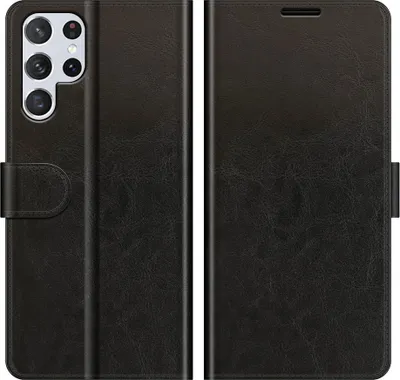 Produktbild von Mobigear Wallet  Samsung Galaxy S22 Ultra Hülle Klapphülle Geldbörse - Schwarz