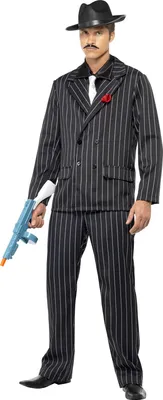 Produktbild von Kostüm Mafiaboss Mafia Gangster Gangsterkostüm Pate Nadelstreifen Gr. M / 48 - 50