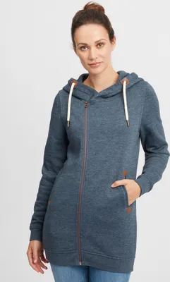 Produktbild von OXMO OXVicky Sweat Zip-Hoodie Damen Sweatjacke Kapuzenjacke Hoodie mit Kapuze Kordel Reißverschluss Eingrifftaschen Regular fit