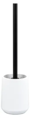 Image de Ensemble de toilette eluno TESERO, brosse de toilette avec 1 tête de brosse de rechange noire, en plastique robuste blanc