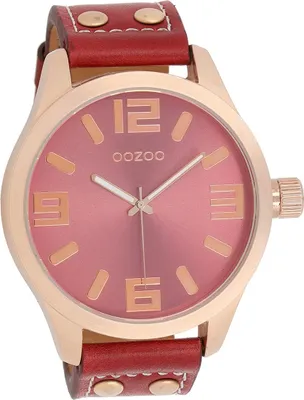 Produktbild von Oozoo Damen Armbanduhr rot Analog Timepieces Lederarmband D2UOC1105A