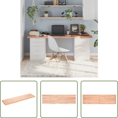 Produktbild von The Living Store Tischplatte Hellbraun 180x50x(2-4)cm Massivholz Eiche Behandelt