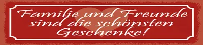 Produktbild von vianmo Holzschild 10x46 cm Familie und Freunde sind die schönsten Geschenke