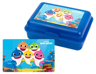 Produktbild von Baby Shark Brotdose für Kinder Lunchbox Butterbrotdose mit Trennwand Blau