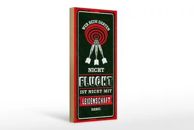 Produktbild von Holzschild  Wer beim Darten nicht flucht, 27x10 cm, Holzschilder Spruch Sport Hobby