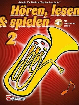 Produktbild von Hören, lesen und spielen Band 2 (+Online Audio)für Baritone/Euphonium in C (Bass-Schlüssel)