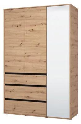 Produktbild von Kleiderschrank 3-türig, 138x55 cm Eiche Knotenbraun, Garderobe
