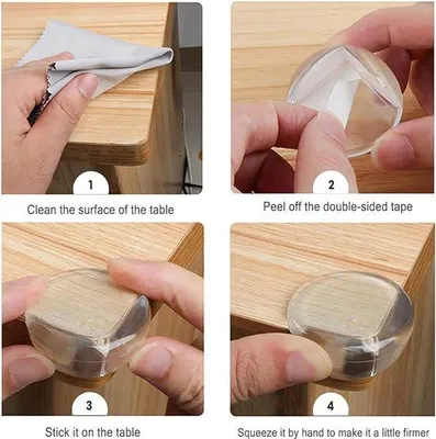 Produktbild von Famanu Eckenschutz für Babys - Transparente Silikon-Eckenschoner