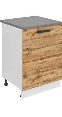 Produktbild von Belini Unterschrank Küche, Küchenunterschrank 60 cm Breite. SD Küchenunterschrank mit Arbeitsplatte. Küchenschrank mit 1 Tür, Wotan-Eiche