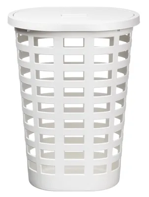 Produktbild von plast team Wäschesammler BOSTON, 54 Liter, oval, weiß