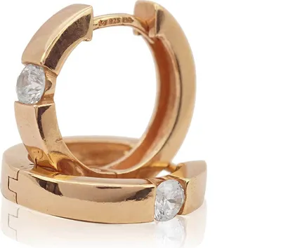 Produktbild von Ohrringe Creolen 925 Sterling Silber rosévergoldet mit Zirkonia 17mm
