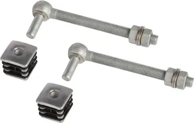 Produktbild von Locinox GBM12-DP Scharniersatz mit verstärkter Kappe, M12x130 mm Schraube für Rechteckprofil 40x40 mm (GBM12-DP40-130)