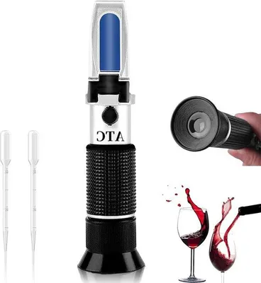 Obrázok produktu pre Prenosný ručný refraktometer s automatickou kompenzáciou teploty (ATC) na meranie cukru a alkoholu v rozmedzí 0–40 %