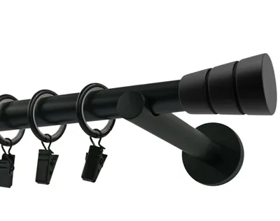 Immagine prodotto di Bastone per tende moderno nero opaco – 120 cm, singolo