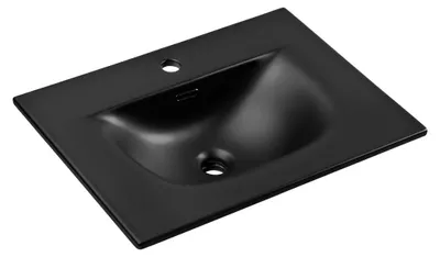 Produktbild von Waschbecken zum Einbau VELOA 60 cm in mattschwarzer Keramik