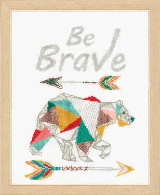 Immagine prodotto di Set punto croce Vervaco "Be brave", schema contato, 22x30cm