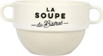 Image de HowHomely | Bol de soupe - 450 ml - avec anse - Beige