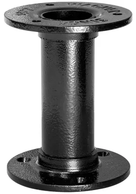 Produktbild von WAGNER Möbelbein/Tischbein/Möbelfuß INDUSTRIAL PIPE - Ø 30 x 100 mm, 2 Anschraubplatten Ø 75 mm, Stahl schwarz - 12501001