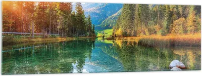 Produktbild von Bilder auf glas - Einteilig - Landschaft Berge Morgendämmerung - 160x50cm - Glasbilder - Wandbilder - Bilder - Wanddekoration aus Glas - Glas Bilder - Wandbild auf Glas - GAB160x50-4456