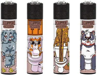 Produktbild von Clipper Feuerzeug 4er Set Potty Problems