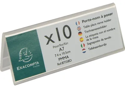Produktbild von Exacompta Tischnamensschild 87358D PMMA 105x40mm 10St.