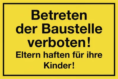 Produktbild von Metafranc Hinweisschild Betreten der Baustelle verboten 200 x 300 mm