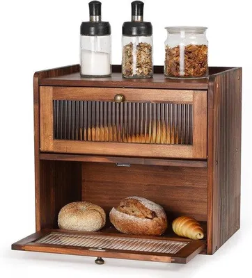 Productafbeelding van Famanu broodkasten: grote capaciteit, vintage bruin