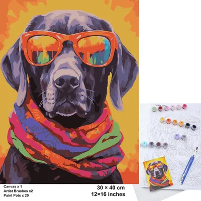 Obrázek produktu pro Malířská sada na plátno podle čísel - 30 x 40 cm | 20 barev, 2 štětce, kompaktní dárková krabička - ideální cestovní sada pro malování pro děti i dospělé