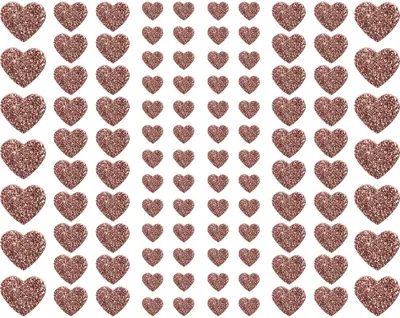 Produktbild von Oblique Unique 106 Herz Sticker Aufkleber Set mit Glitzer Scrapbooking Basteln Hochzeit Valentinstag Deko roségold