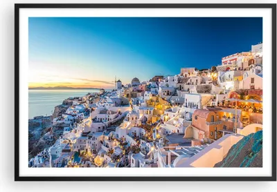 Produktbild von Gerahmtes Poster - Schwarzer Rahmen - Griechenland Insel Sommer - 91,5x61 cm - Wand Bild - Wanddeko - Wandbilder - Wandposter - Bilderrahmen - Bilder - Kunstdruck - Wandbild - P2BAA91x61-4062