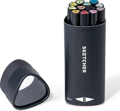 Obrázok produktu pre Molotow Twinmarker Sketcher štetec+dláto Hlavná sada 2 12 kusov