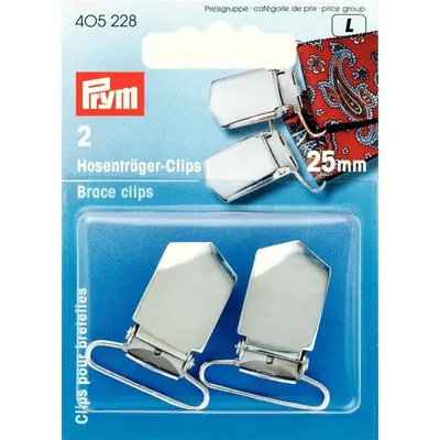 Produktbild von PRYM Hosenträger-Clips, Stahl, 25 mm, silber