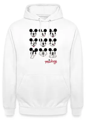 Produktbild von Mickey & Minnie Mickey Mouse Gesichtsausdrücke Uni Hoodie, S, Weiß