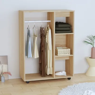 Produktbild von "Winterschlussverkauf "Kleiderschrank - Schwebetürenschrank - praktischem Design - Sonoma-Eiche 80x40x110 cm Holzwerkstoff NeuMöbel 2461151