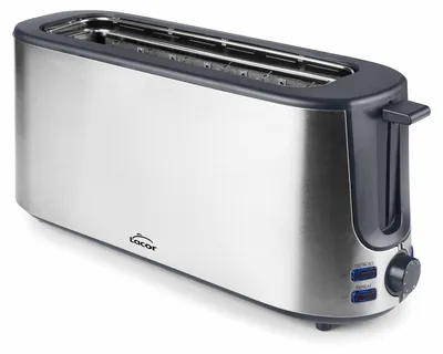 Toaster mit langem Schlitz 1000 W, 4 Schlitze, 25 cm, Edelstahl