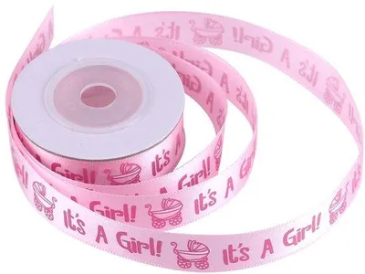 Produktbild von Satijnlint 10 Meter - Polyester - Cadeaulint - Krullint - Cadeaustrik - Baby - Geborenenaufdruck